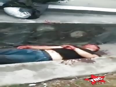 Man dying in storm drain.