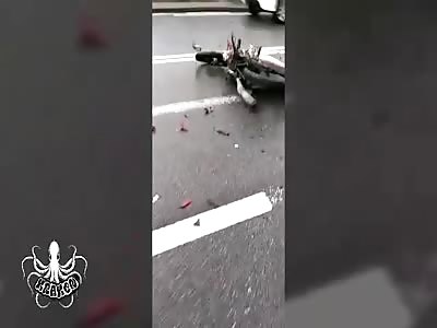 Brutal accident in moto 