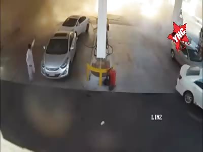 Big explosion at gas station