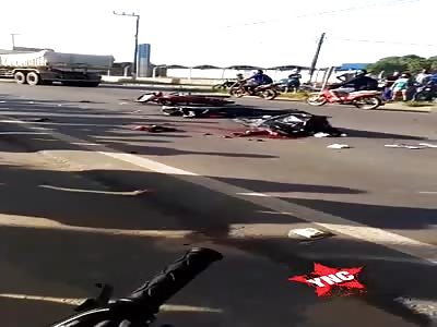 Men victims of brutal motorcycle accident (full video).