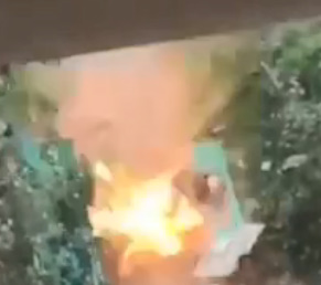 Moron Detonated a Grenade in a Yard in Ukraine, Badly Injured.