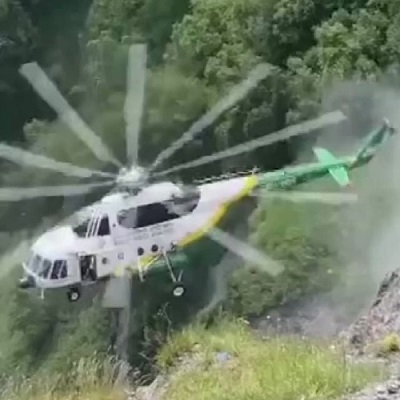 Terrifying Moment Rescue Helicopter Crashes and Explodes while Attempting to Rescue Two Paragliders Trapped on Cliff Face In Georgia