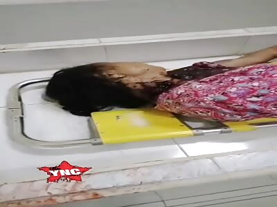 Dead woman with cut on the neck