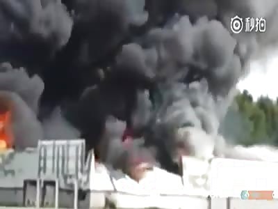 Fire and explosion in fireworks factory
