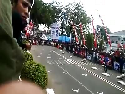 Accident during motorcyclist race
