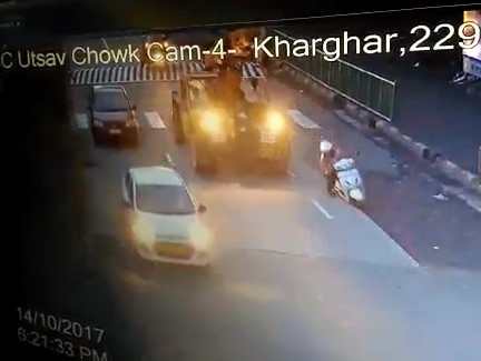 BRUTAL DEATH: Scooter Girl Crushed by Bulldozer Machine