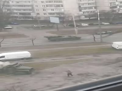  Ukraine War (Civil Car crushed by Russian vehicle) Full Vid