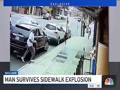Man Survives Sidewalk Explosion! 