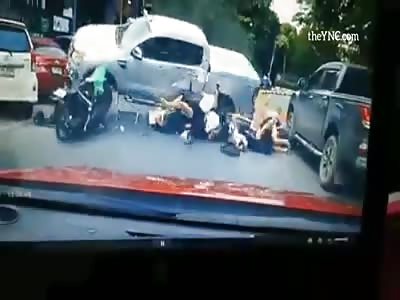 Pickup Slams Into Five Thai Students