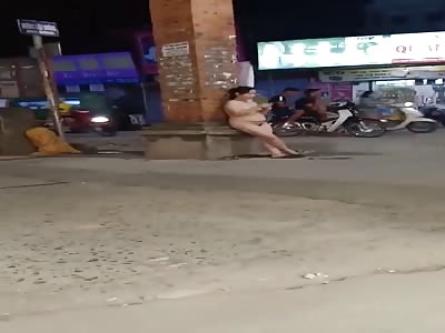 Chinese naked girl in street