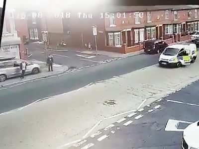Cop run over by his OWN VAN while chasing after a wanted man
