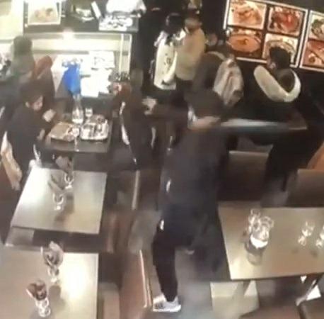 CCTV from Restaurant in Paris Showing Machete Attack on Sri Lankan Man