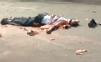 More footage : Man Crushed to Death is Nothing but Guts Now