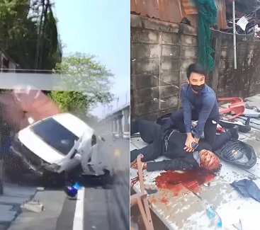 Dashcam Catches Brutal Accident in Thailand