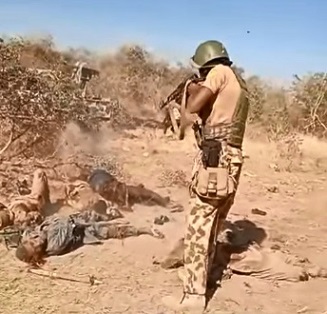 Nigerian Soldiers Executing Wounded Boko Haram Member 