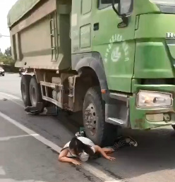 Poor Lady Fully Awake Half Crushed By Truck
