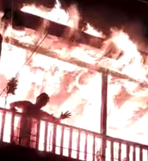 HORRIBLE: Man Burns Alive Trapped On Balcony