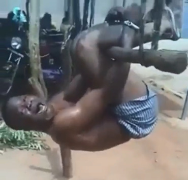 Amotekun Corps Torturing A Man Accused Of Stealing.