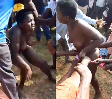 Woman Stripped Topless & Paraded For Stealing