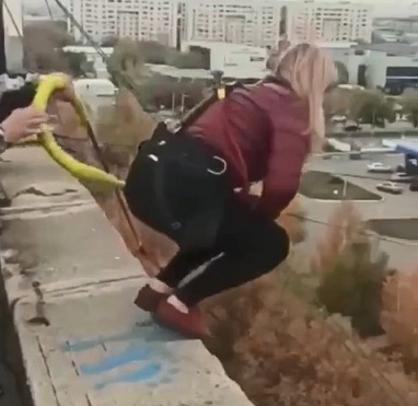 Her Last Bunjee Jump In Kazakhstan