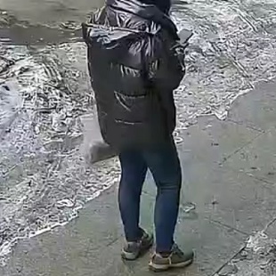 Huge Piece of Ice Wall Over Woman's Head Knocking Her Down