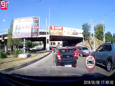 Russian road rage knockout