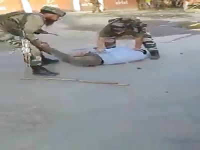Soldiers beat up guy