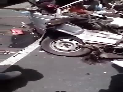 Fucked up car crash total loss
