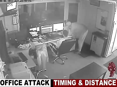 Office attack with a Iron Bar 