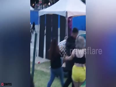Bizarre footage shows fist fight