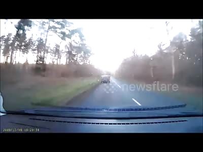 Car flips over, out of control