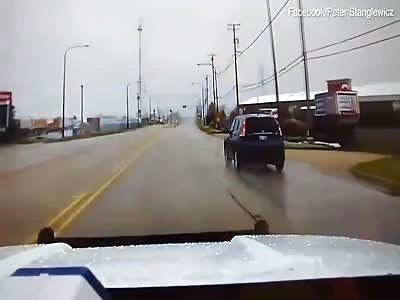 American driver avoids crashing into a train