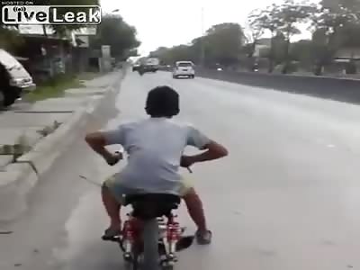 Kid nearly dies riding motorcycle