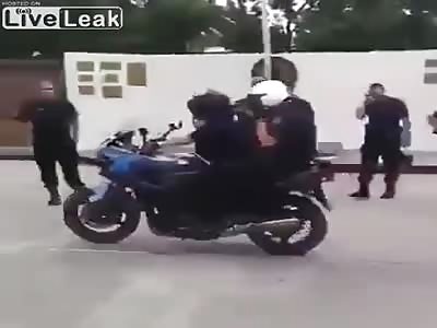 Police Stunt Training Motorcycle Accident