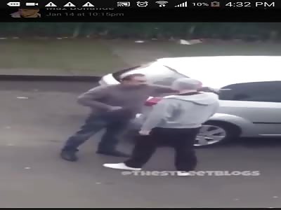 Two men fight following a minor traffic incident