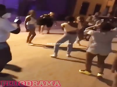 Big Man Comes In And Suplexes A Girl Beating Up His Shorty!