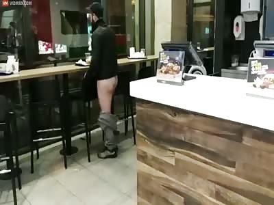 Drunk Guy Drops His Pants, Pisses Inside Burger King...