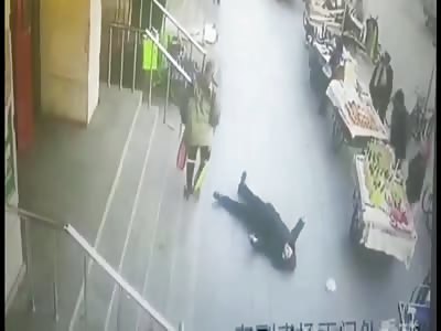 Old man collapses onto the ground and no one helps?
