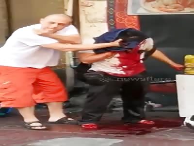 Hero tourist saves the life of wounded street seller attacked by monk