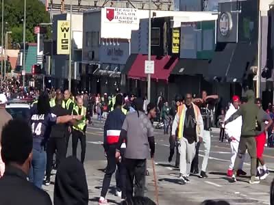 Street fight breaks out during MLK rally in Los Angeles
