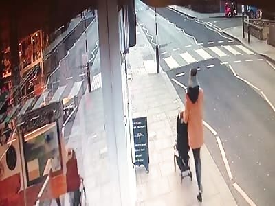 Frightening moment car hits baby pram at zebra crossing in West London