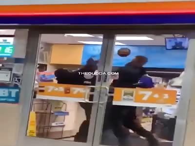 Fat Guy Gets Beat Out His Clothes By Store Manager 