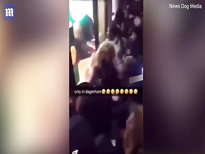 Huge mob of violent youths smash Subway window  