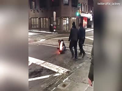 Dude Catches Fire After Being Tased By A Police Officer! 