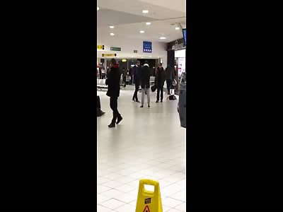Huge brawl breaks out at Belfast Airport in the UK