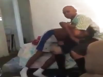 He Unleashed Them Hands After His Step Dad Put Him In A Head Lock!