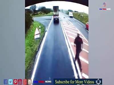HGV driver overtakes on double white lines and have roadside fight