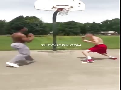 Brutal: Dude Gets Choked And Beat To Sleep On The Court!