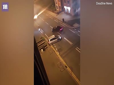 Driver of car being rammed is hauled from vehicle and chased