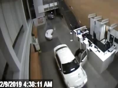 Woman crashing car into LA police station lobby
